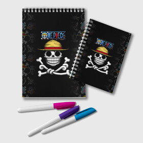 Блокнот с принтом Пираты Соломенной Шляпы | One Piece в Ухте, 100% бумага | 48 листов, плотность листов — 60 г/м2, плотность картонной обложки — 250 г/м2. Листы скреплены удобной пружинной спиралью. Цвет линий — светло-серый
 | Тематика изображения на принте: anime | manga | monkey d. luffy | one piece | аниме | большой куш | ван пис | веселый роджер | вон пис | гол д. роджер | кайдо | луфи | луффи | манга | манки д. луффи | нами | нико робин | пират | портгас д. эйс | ророноа зоро