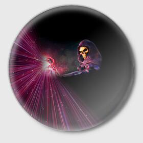 Значок СКЕЛЕТОР | SKELETOR (Z): в Ухте,  металл | круглая форма, металлическая застежка в виде булавки | he man | logo | masters of the universe | she ra | skeletor | властелины вселенной | логип | лого | мульт | мультфильм | скелетор