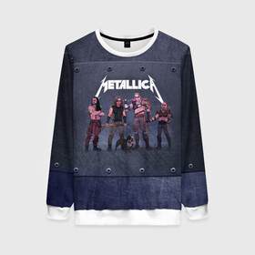 Женский свитшот 3D с принтом METALLICA | ГРУППА МЕТАЛЛИКА (Z) в Ухте, 100% полиэстер с мягким внутренним слоем | круглый вырез горловины, мягкая резинка на манжетах и поясе, свободная посадка по фигуре | kurt kobein | metallica | rock | курт кобейн | металика | металлика | рок | супер звезда
