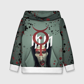 Детская толстовка 3D с принтом Marilyn Manson | Мерилин Мэнсон (Z) в Ухте, 100% полиэстер | двухслойный капюшон со шнурком для регулировки, мягкие манжеты на рукавах и по низу толстовки, спереди карман-кенгуру с мягким внутренним слоем | hugh warner | marilyn manson | rock | глэм рок | гот | индастриал метал | индастриал рок | музыка | мэрилин мэнсон | рок | фрик | хард рок | шок рок