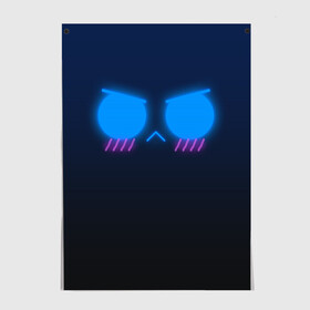 Постер с принтом BAKA DESU | BRAWL STARS в Ухте, 100% бумага
 | бумага, плотность 150 мг. Матовая, но за счет высокого коэффициента гладкости имеет небольшой блеск и дает на свету блики, но в отличии от глянцевой бумаги не покрыта лаком | бравл старс | игры | лето | подросткам | синий | черный