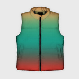 Женский жилет утепленный 3D с принтом Красно бирюзовый градиент в Ухте,  |  | градиент | модный | размытый фон | современный узор | текстура