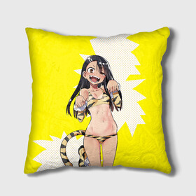 Подушка 3D с принтом Nagatoro в Ухте, наволочка – 100% полиэстер, наполнитель – холлофайбер (легкий наполнитель, не вызывает аллергию). | состоит из подушки и наволочки. Наволочка на молнии, легко снимается для стирки | anime | nagatoro | аниме | нагаторо | не издевайся надо мной