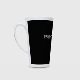 Кружка Латте с принтом Phasmophobia logo в Ухте, Белая керамика | Объем 480 мл; Высота 150 мм; Диаметр 90 мм | horror | phasmophobia | игра | пхасмафобия | пхасмофобия | фазмофобия | фасмофобия | хоррор