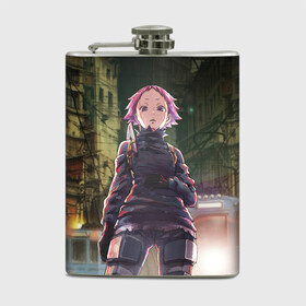 Фляга с принтом Ebisu в Ухте, металлический корпус | емкость 0,22 л, размер 125 х 94 мм. Виниловая наклейка запечатывается полностью | anime | dorohedoro | ebisu | skull | аниме | дорохедоро | череп | эбису