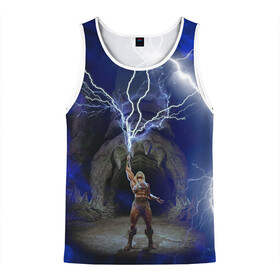 Мужская майка 3D с принтом Masters of the Universe | He-Man (Z) в Ухте, 100% полиэстер | круглая горловина, приталенный силуэт, длина до линии бедра. Пройма и горловина окантованы тонкой бейкой | he man | masters of the universe | she ra | властелины вселенной