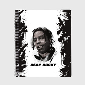 Тетрадь с принтом АСАП | ASAP ROCKY (Z) в Ухте, 100% бумага | 48 листов, плотность листов — 60 г/м2, плотность картонной обложки — 250 г/м2. Листы скреплены сбоку удобной пружинной спиралью. Уголки страниц и обложки скругленные. Цвет линий — светло-серый
 | america | asap | asap rocky | black rap | music | rap | raper | testing | usa | америка | асап | асап роки | зарубежная музыка | музыка | музыкант | реп | репер | сша | тестин | черный реп
