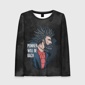 Женский лонгслив 3D с принтом Punker в Ухте, 100% полиэстер | длинные рукава, круглый вырез горловины, полуприлегающий силуэт | анархия | арт | графика | мужчина | панк | рок | рокер | человек