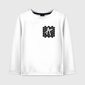 Детский лонгслив хлопок с принтом ПАБГ New State - Соты в Ухте, 100% хлопок | круглый вырез горловины, полуприлегающий силуэт, длина до линии бедер | Тематика изображения на принте: battle | battlegrounds | game | games | mobile | new | new state | player | pubg | royal | state | unknown | битва | игра | игры | королевская | мобайл | нью | пабг | соты | стейт