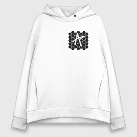 Женское худи Oversize хлопок с принтом ПАБГ New State - Соты в Ухте, френч-терри — 70% хлопок, 30% полиэстер. Мягкий теплый начес внутри —100% хлопок | боковые карманы, эластичные манжеты и нижняя кромка, капюшон на магнитной кнопке | Тематика изображения на принте: battle | battlegrounds | game | games | mobile | new | new state | player | pubg | royal | state | unknown | битва | игра | игры | королевская | мобайл | нью | пабг | соты | стейт