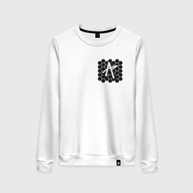 Женский свитшот хлопок с принтом ПАБГ New State - Соты в Ухте, 100% хлопок | прямой крой, круглый вырез, на манжетах и по низу широкая трикотажная резинка  | Тематика изображения на принте: battle | battlegrounds | game | games | mobile | new | new state | player | pubg | royal | state | unknown | битва | игра | игры | королевская | мобайл | нью | пабг | соты | стейт