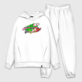 Мужской костюм хлопок OVERSIZE с принтом Лизун на скейте в Ухте,  |  | Тематика изображения на принте: skate | лизун | призрак | скейт | скейтборд | скейтинг | сопля