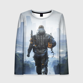 Женский лонгслив 3D с принтом Сэм Бриджес DS в Ухте, 100% полиэстер | длинные рукава, круглый вырез горловины, полуприлегающий силуэт | death stranding | games | hideo kojima | higgs | mads mikkelsen | norman reedus | sam bridges | игры | мадс миккельсен | норман ридус | хиггс | хидео кодзима