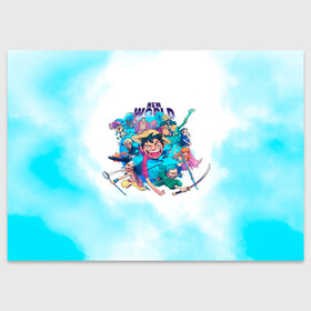 Поздравительная открытка с принтом Новый Мир | One Piece. Большой куш в Ухте, 100% бумага | плотность бумаги 280 г/м2, матовая, на обратной стороне линовка и место для марки
 | Тематика изображения на принте: anime | manga | monkey d. luffy | one piece | аниме | большой куш | ван пис | вон пис | гол д. роджер | кайдо | король пиратов | луфи | луффи | манга | манки д. луффи | нами | нико робин | пират | портгас д. эйс | ророноа зоро