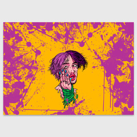 Поздравительная открытка с принтом LIL PUMP | ЛИЛ ПАМП | БРЫЗГИ (Z) в Ухте, 100% бумага | плотность бумаги 280 г/м2, матовая, на обратной стороне линовка и место для марки
 | Тематика изображения на принте: esketit | gucci gang | lil pump | pattern | брызги | гуччи ганг | лил памп