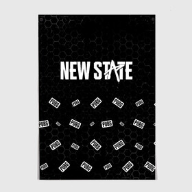 Постер с принтом ПАБГ New State - Соты (Паттерн) в Ухте, 100% бумага
 | бумага, плотность 150 мг. Матовая, но за счет высокого коэффициента гладкости имеет небольшой блеск и дает на свету блики, но в отличии от глянцевой бумаги не покрыта лаком | Тематика изображения на принте: battle | battlegrounds | game | games | mobile | new | new state | player | pubg | royal | state | unknown | битва | игра | игры | королевская | мобайл | нью | пабг | паттерн | соты | стейт