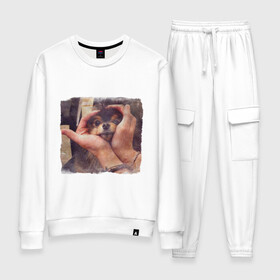 Женский костюм хлопок с принтом 8 мембер в Ухте, 100% хлопок | на свитшоте круглая горловина, мягкая резинка по низу. Брюки заужены к низу, на них два вида карманов: два 