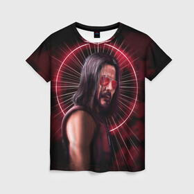 Женская футболка 3D с принтом CP77 | Johnny в Ухте, 100% полиэфир ( синтетическое хлопкоподобное полотно) | прямой крой, круглый вырез горловины, длина до линии бедер | cyberpunk | cyberpunk 2077 | johnny silverhand | keanu reeves | джонни сильверхенд | киану ривз | киберпанк | киберпанк 2077