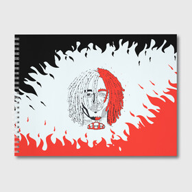 Альбом для рисования с принтом LIL PUMP | ЛИЛ ПАМП (Z) в Ухте, 100% бумага
 | матовая бумага, плотность 200 мг. | Тематика изображения на принте: esketit | gucci gang | lil pump | pattern | гуччи ганг | лил памп