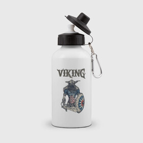 Бутылка спортивная с принтом Викинг | Viking | Воин (Z) в Ухте, металл | емкость — 500 мл, в комплекте две пластиковые крышки и карабин для крепления | scandinavian | skull | valhala | valhalla | viking | vikings | warriros | вальхала | викинг | воин | скандинавия | скандинавская мифология | череп