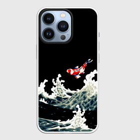 Чехол для iPhone 13 Pro с принтом Карп Кои Волна Япония Рыба в Ухте,  |  | Тематика изображения на принте: fish | japan | koi | ocean | sea | style | waves | аниме | вода | волны | животные | иероглифы | карпы | кои | культура | море | надпись | океан | рыбы | стиль | япония