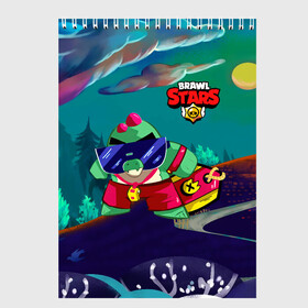 Скетчбук с принтом Базз Buzz Brawl Stars в Ухте, 100% бумага
 | 48 листов, плотность листов — 100 г/м2, плотность картонной обложки — 250 г/м2. Листы скреплены сверху удобной пружинной спиралью | brawl | brawl stars | brawlstars | brawl_stars | buz | buzz | баз | базз | бравл | бравлстарс | буз