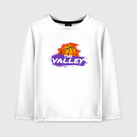 Детский лонгслив хлопок с принтом Suns - The Valley в Ухте, 100% хлопок | круглый вырез горловины, полуприлегающий силуэт, длина до линии бедер | Тематика изображения на принте: basketball | mvp | nba | phoenix | sport | streetball | suns | аризона | баскетбол | игра | крис пол | мяч | нба | санс | спорт | стритбол | тренер | финикс | чемпион