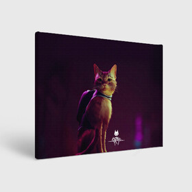 Холст прямоугольный с принтом Stray Game 2021 в Ухте, 100% ПВХ |  | 2021 | cat | cyberpunk | game | stray | бродилка | бродить | бродячий | киберпанк | кот | стрей | стрэй