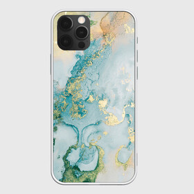 Чехол для iPhone 12 Pro Max с принтом Абстрактный мрамор в Ухте, Силикон |  | абстракция | волна | золото | море | мрамор
