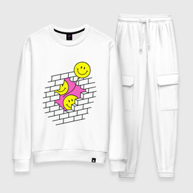 Женский костюм хлопок ШАРИКИ В СТЕНЕ / РЕТРО: в Ухте, 100% хлопок | на свитшоте круглая горловина, мягкая резинка по низу. Брюки заужены к низу, на них два вида карманов: два