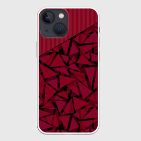 Чехол для iPhone 13 mini с принтом Красный комбинированный узор в Ухте,  |  | абстрактный | в полоску | геометрический | красный | полосатый | современный