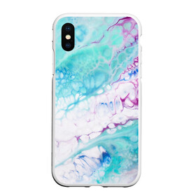 Чехол для iPhone XS Max матовый Цветная морская пена: в Ухте, Силикон | Область печати: задняя сторона чехла, без боковых панелей | абстракция | волна | море | мрамор | пена | пузыри