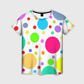 Женская футболка 3D Polka dot: в Ухте, 100% полиэфир ( синтетическое хлопкоподобное полотно) | прямой крой, круглый вырез горловины, длина до линии бедер | dotted | в горошек | зелёный | красный | разноцветный | синий | узор