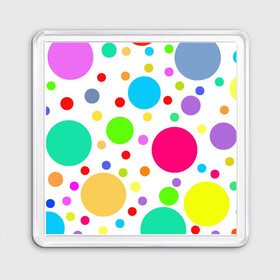 Магнит 55*55 Polka dot: в Ухте, Пластик | Размер: 65*65 мм; Размер печати: 55*55 мм | dotted | в горошек | зелёный | красный | разноцветный | синий | узор