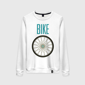 Женский свитшот хлопок с принтом Велосипед, колесо в Ухте, 100% хлопок | прямой крой, круглый вырез, на манжетах и по низу широкая трикотажная резинка  | bike | байк | вело | велобайк | велосипед | велосипедные | велоспорт | для велосипеда | колесо | спорт