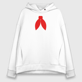 Женское худи Oversize хлопок с принтом красный галстук пионера  в Ухте, френч-терри — 70% хлопок, 30% полиэстер. Мягкий теплый начес внутри —100% хлопок | боковые карманы, эластичные манжеты и нижняя кромка, капюшон на магнитной кнопке | вампиры | красный галстук | пионер | сериалы | ужасы