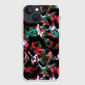 Чехол для iPhone 13 mini с принтом Гранжевый абстрактный узор в Ухте,  |  | абстрактный | гранж | красно малиновый | пестрый | пятна | размытый узор | современный | темный | черный