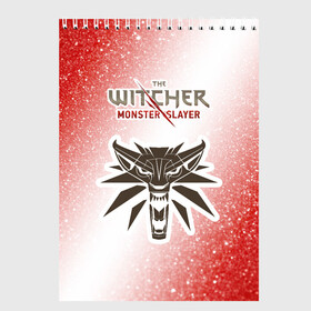 Скетчбук с принтом The Witcher Monster Slayer - Noise в Ухте, 100% бумага
 | 48 листов, плотность листов — 100 г/м2, плотность картонной обложки — 250 г/м2. Листы скреплены сверху удобной пружинной спиралью | Тематика изображения на принте: game | games | hunt | logo | monster | slayer | the | wild | witcher | ведьмак | дикая | игра | игры | лого | охота | охотник на монстров | шум