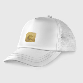 Детская кепка тракер с принтом Крокодильчик в Ухте, Козырек - 100% хлопок. Кепка - 100% полиэстер, Задняя часть - сетка | универсальный размер, пластиковая застёжка | арт | болото | крокодил | крокодильчик | озеро | природа | рисунок