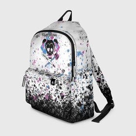 Рюкзак 3D с принтом Трафарет Harley Quinn SS 2016 в Ухте, 100% полиэстер | лямки с регулируемой длиной, сверху петелька, чтобы рюкзак можно было повесить на вешалку. Основное отделение закрывается на молнию, как и внешний карман. Внутри два дополнительных кармана, один из которых закрывается на молнию. По бокам два дополнительных кармашка | dc | dc comics | harleen | harley | harley quinn | suicide squad | suicide squad 2016 | харли | харли квинн | харлин