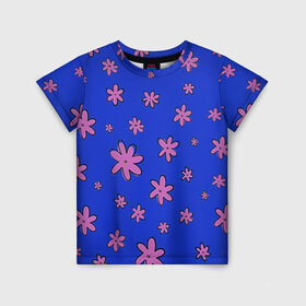 Детская футболка 3D Цветочки рисованные: в Ухте, 100% гипоаллергенный полиэфир | прямой крой, круглый вырез горловины, длина до линии бедер, чуть спущенное плечо, ткань немного тянется | fashion | flower | девушкам | детская | детям | мода | ромашки | фэшн | цветок | цветочки | цветы