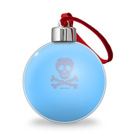 Ёлочный шар с принтом DDOS attack в Ухте, Пластик | Диаметр: 77 мм | anonymous | blue screen of death | анонимусы | атака | дудос | красный | мем | синий | череп