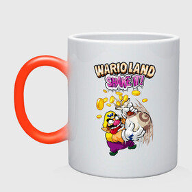 Кружка хамелеон с принтом Wario в Ухте, керамика | меняет цвет при нагревании, емкость 330 мл | Тематика изображения на принте: mario | nintendo | smash bros | super | wario | варио | марио | нинтендо