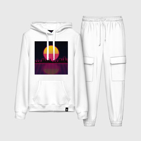 Женский костюм хлопок (с толстовкой) Neon City: в Ухте,  |  | city | neon | retrowave | sunset | город | закат | неон | ретровейв