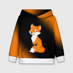 Детская толстовка 3D с принтом Лисичка - Градиент в Ухте, 100% полиэстер | двухслойный капюшон со шнурком для регулировки, мягкие манжеты на рукавах и по низу толстовки, спереди карман-кенгуру с мягким внутренним слоем | fox | foxy | градиент | животные | лиенок | лис | лиса | лисами | лисий | лисичка | лисичкой | лисой | лисы | милая | милота | милые | рыжая | рыжие