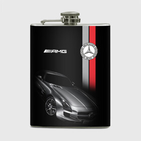 Фляга с принтом MERCEDES BENZ AMG в Ухте, металлический корпус | емкость 0,22 л, размер 125 х 94 мм. Виниловая наклейка запечатывается полностью | Тематика изображения на принте: amg | auto | benz | car | cool | dark | germany | logo.star | machine | mercedes | sport | автомобиль | бенц | водитель | германия | логотип | машины | мерин | мерс | мерседес | немец | премиум | спорткар | тачки
