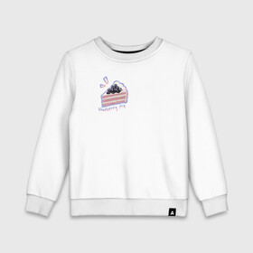 Детский свитшот хлопок с принтом blueberry pie! в Ухте, 100% хлопок | круглый вырез горловины, эластичные манжеты, пояс и воротник | вкусняшка | еда | пирог | сладость | торт
