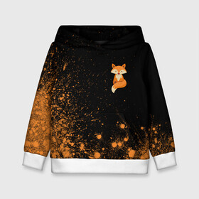 Детская толстовка 3D с принтом Foxy - Paint в Ухте, 100% полиэстер | двухслойный капюшон со шнурком для регулировки, мягкие манжеты на рукавах и по низу толстовки, спереди карман-кенгуру с мягким внутренним слоем | fox | foxy | взрыв | животные | краска | лиенок | лис | лиса | лисами | лисий | лисичка | лисичкой | лисой | лисы | милая | милота | милые | рыжая | рыжие