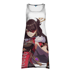 Платье-майка 3D с принтом Бэй Доу из Genshin Impact в Ухте, 100% полиэстер | полуприлегающий силуэт, широкие бретели, круглый вырез горловины, удлиненный подол сзади. | beidou | beidou art | genshin impact | genshin impact beidou | genshin impact бэй | genshin impact бэй доу | genshin impact бэй ду | бэй доу | бэй доу геншин | бэйдоу | геншин импакт | геншин импакт beidou | геншин импакт бэй доу