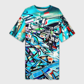 Платье-футболка 3D Граффити: в Ухте,  |  | graffiti | буквы | граффити | уличный стиль | шрифты | яркие оттенки